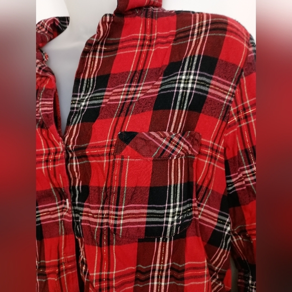 2/$30 Victoria's Secret Soft Cozy Red and Black Checkered Pajamas Short Set (#4) - Picture 4 of 10